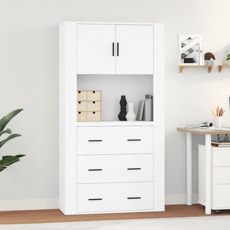 Vidaxl Moderner Hoher Schrank in Weiß aus Holzwerkstoff - Bild 1