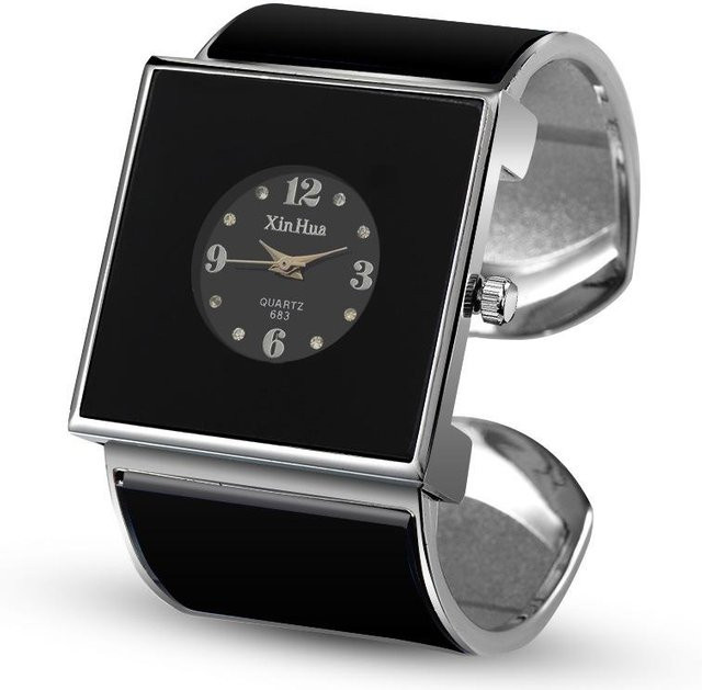 ping Day Armbanduhr, Edelstahl, Schwarz, Eckig, Quarz, Damen - Bild 1