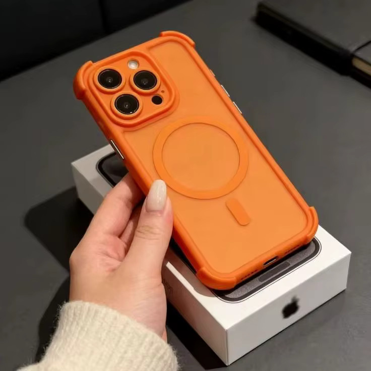 Stoßfeste Armor-Hülle mit MagSafe für iPhone 17 Air, 16, 15 und 14 Pro Max, magnetische matte Hartschale, transparent oder schwarz - Bild 3