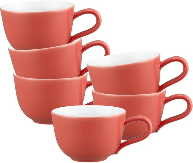 Seltmann Weiden Espressotassen Liberty Pure Colors Rot aus Porzellan 6er Set 90 ml - Bild 1