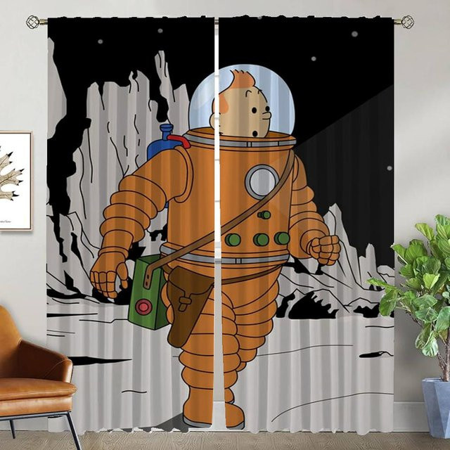 Elegante Halloween Verdunkelungsvorhänge mit Grafikdesign, 2 Paneele, Mehrfarbig, Breite: 50 cm, Höhe: 70 cm - Bild 1