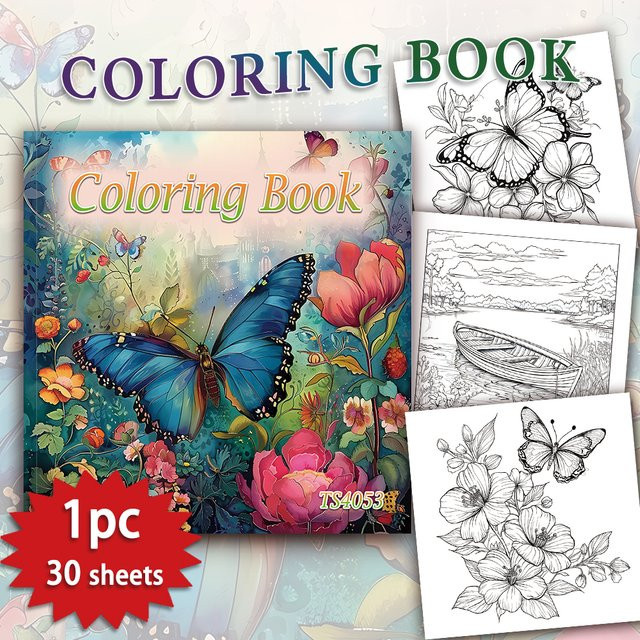 Malbuch für Teenager von tlenpo mit 30 verschiedenen Mustern, Multicolor, 21,1 x 21,1 cm, 100 g/m² - Bild 1