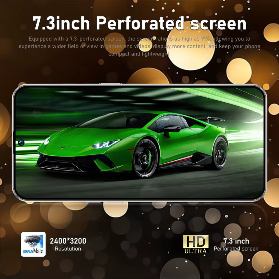 CHOTOG Smartphone Android mit 7,3 Zoll HD-Volldisplay, 22GB RAM, 2TB Speicher, 5G, 7800mAh Akku, 48MP+16MP Kamera, Dual-SIM, Farbe: Grün - Bild 3