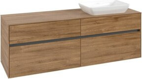 V&B Waschtischunterschrank Collaro in Kansas Oak mit Waschbeckenanschluss rechts, B/T/H: 160 x 54,8 x 50 cm - Bild 1