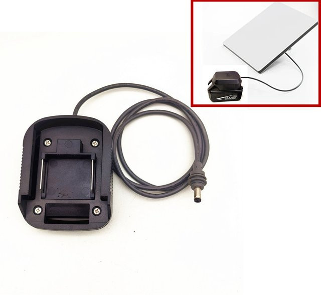 HENG CHANG Starlink Mini Akku-Adapter mit 1 m DC-Stromkabel für Makita Ryobi Milwaukee Dewalt in Schwarz - Bild 1
