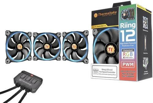 Thermaltake Riing 12 LED RGB PC-Gehäuse-Lüfter Schwarz B/H/T: 120 x 120 x 25 mm - Bild 1