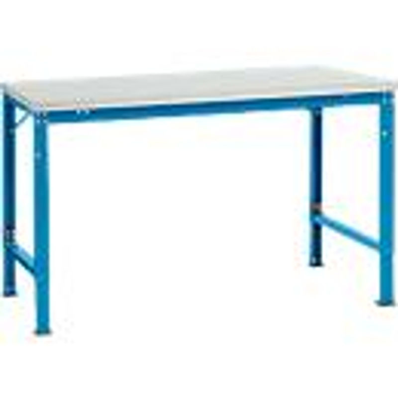 Manuflex Grundtisch UNIVERSAL Spezial höhenverstellbar in Melamin Lichtgrau und Lichtblau B/T: 150 x 100 cm - Bild 2