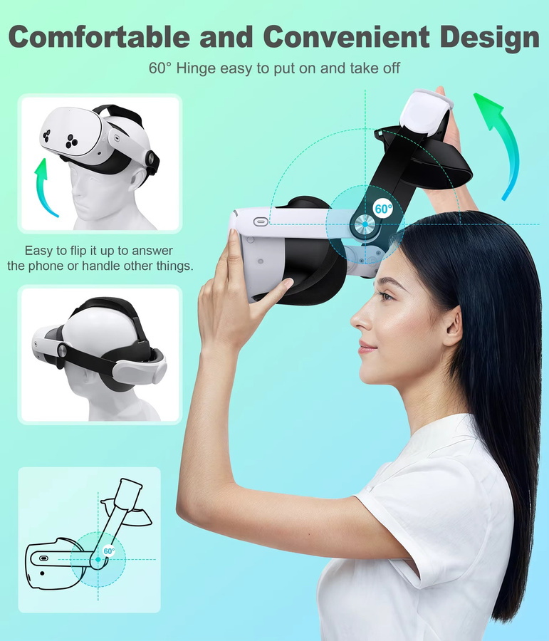 BEBONCOOL MQ5000 Elite Strap Kopfband für Meta Quest 3S, Meta Quest 3 und Meta Quest 2 VR Zubehör - Bild 6
