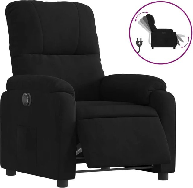 vidaXL Elektrischer Relaxsessel in Schwarz aus Mikrofasergewebe mit Armlehnen - Bild 1