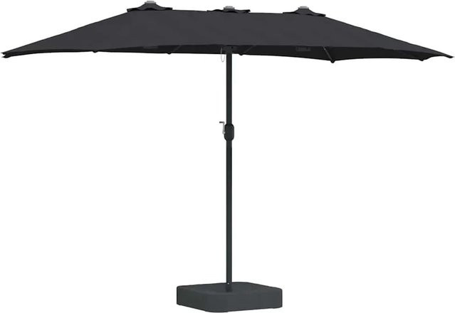 vidaXL Gartenparasol Schwarz aus Polyester und Stahl B/T/H: 385 x 209 x 244 cm - Bild 1