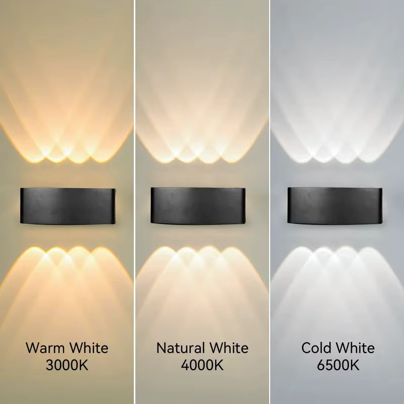 Moderne LED-Wandleuchte aus Aluminium in Schwarz für Außenbereich, Garten und Innenräume mit Up-and-Down-Lichteffekt - Bild 4