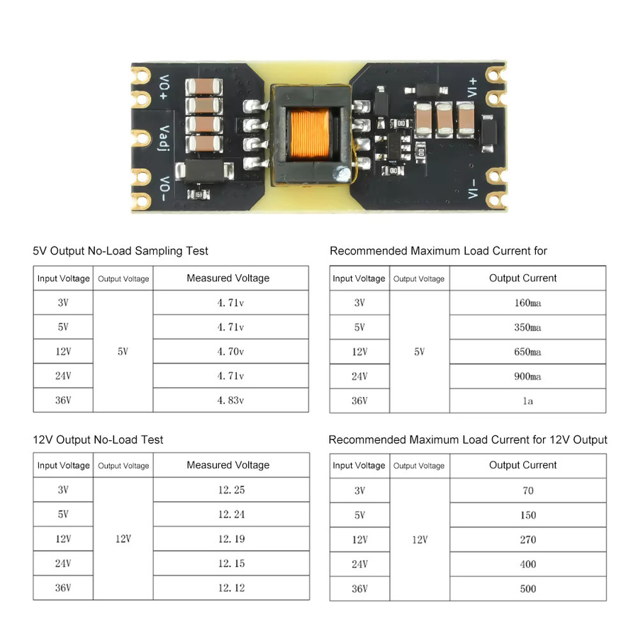 Aideepen JW3510 Isoliertes Stromversorgungsmodul DC-DC-Wandler Buck-Boost-Modul 3–42 V auf 5/12 V für LDO DIY in Multicolour - Bild 4