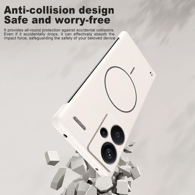 Rahmenlose magnetische kabellose Lade-Handyhülle für Xiaomi Redmi Note 13 Pro Plus 5G in Schwarz, Beige oder Pink - Bild 1