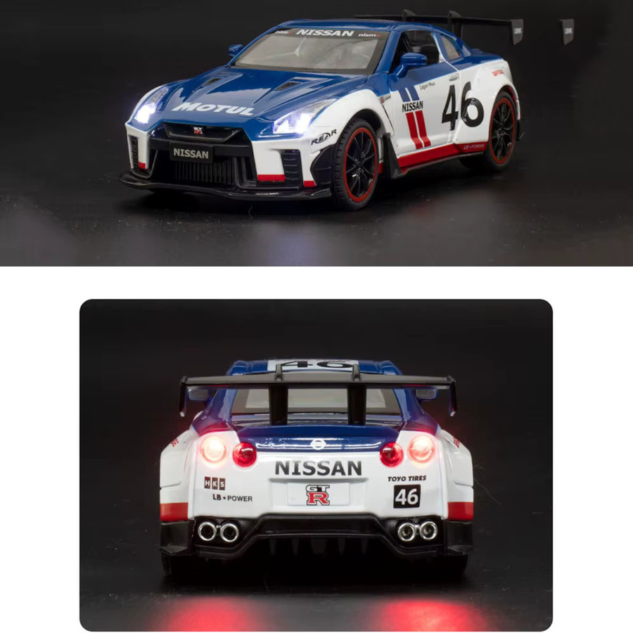 MAKEDA GTR Modifiziertes Auto, Diecast Modell, Maßstab 1:22, mit Licht und Sound, Metall, Rot - Bild 4