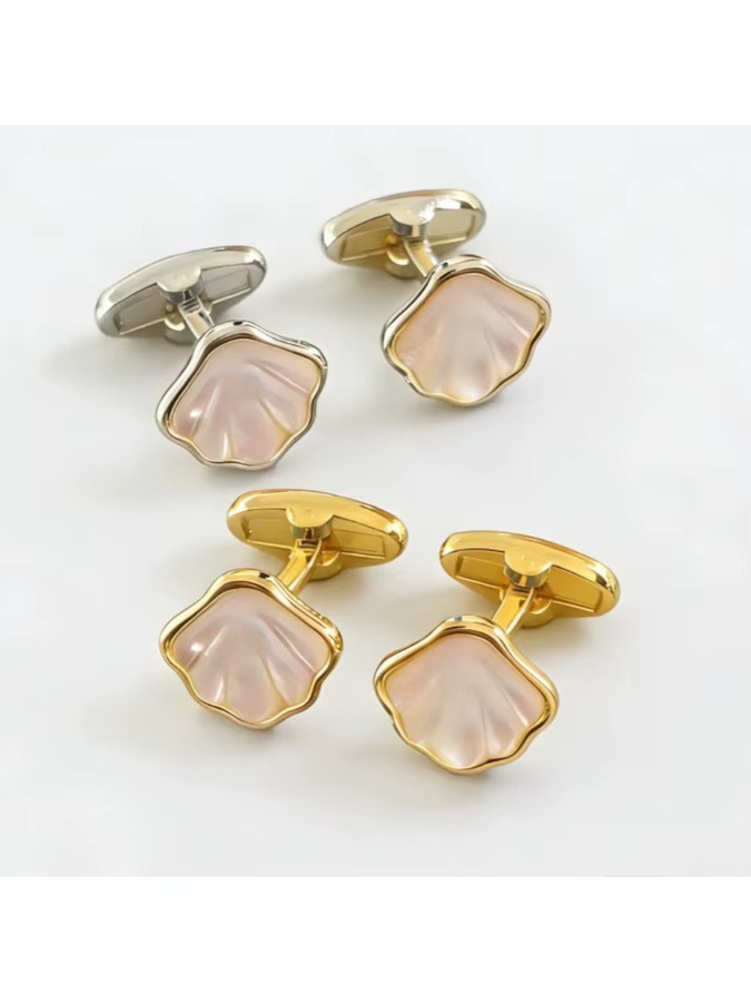 i-Remiel Schmuck-Set, Manschettenknöpfe und Brosche, Perle, Gold, Herren - Bild 1