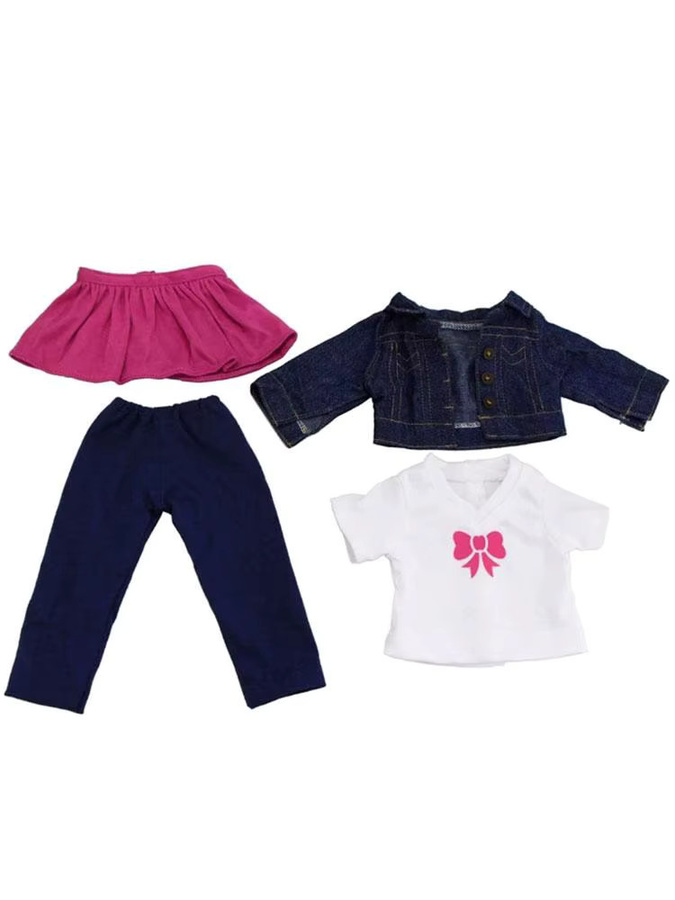18-Zoll-Puppenkleidung für Mädchen, Puppenjacke, kurzer Rock, vierteiliges Set, Puppenzubehör - Bild 5