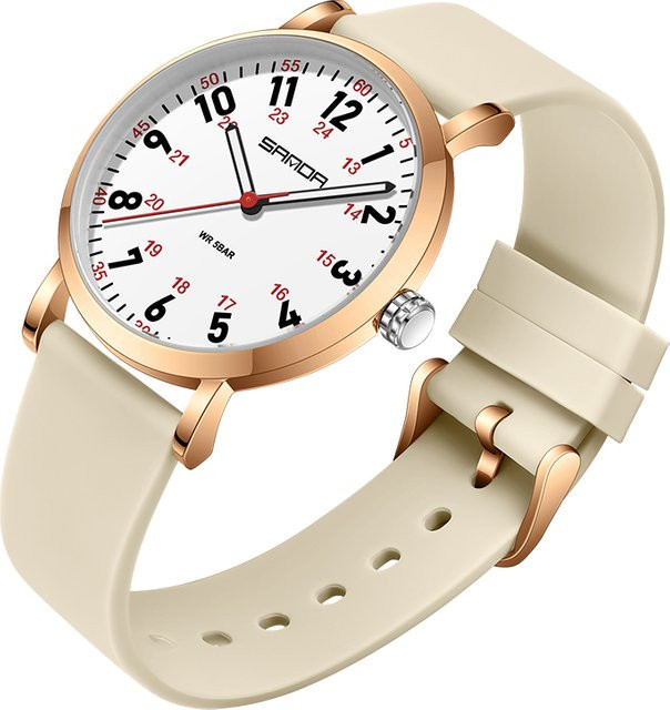 SANDA Armbanduhr Quarz, Silikonarmband, Roségold, Damen - Bild 1