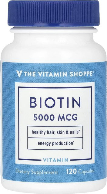 The Vitamin Shoppe Biotin, 5.000 mcg, 120 Kapseln - Bild 1