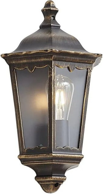 QAZQA Klassische Außenwandleuchte Havana Half in Gold/Messing mit Glas und IP44 Schutz für Fassade und Terrasse - Bild 1