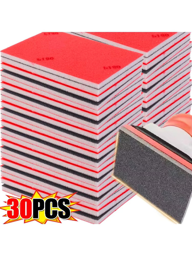 Set aus 30 oder 5 Schwamm-Schleifblöcken für Nass- und Trockenschleifen mit Aluminiumoxid-Körnung von 180 bis 2000 zur Politur - Bild 7