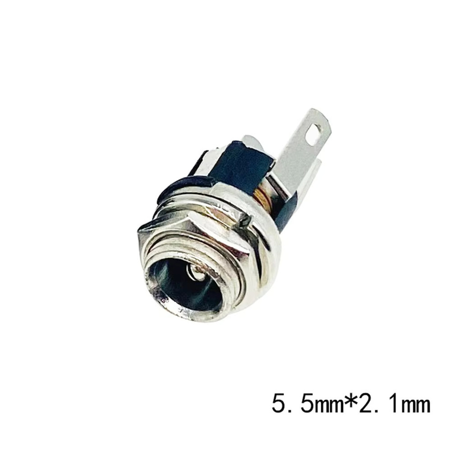 ZSDZFYLLK DC-025 DC Power Jack Buchse mit Mutter, Farbe: Silber, 5,5 x 2,1 mm / 5,5 x 2,5 mm, Panel Mount Stecker - Bild 2
