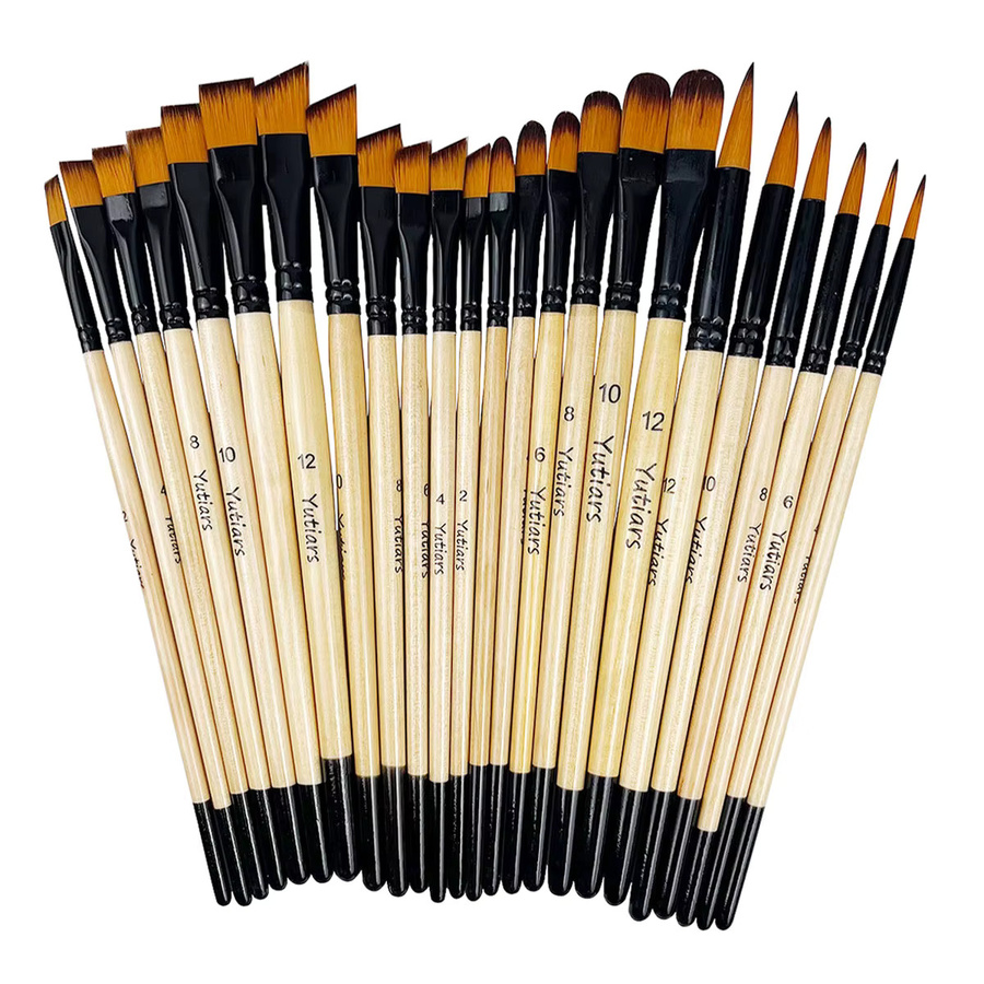 Yutiars 6-teiliges professionelles Pinselset aus Nylon für Aquarell-, Öl- und Acrylmalerei mit verschiedenen Spitzenformen - Bild 4