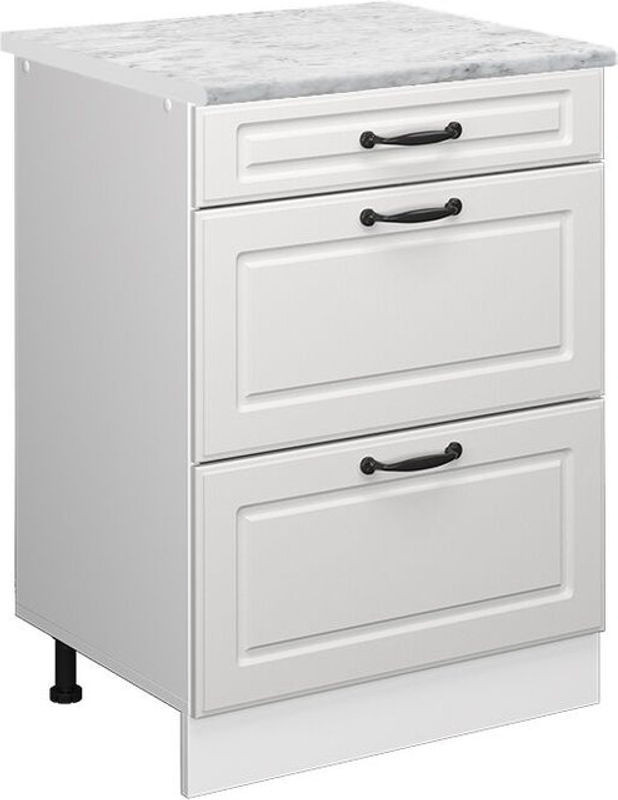 Vicco Schubladenschrank R-Line Landhaus Weiß Marmor B: 60 cm, H: 81,6 cm, T: 46 cm - Bild 1
