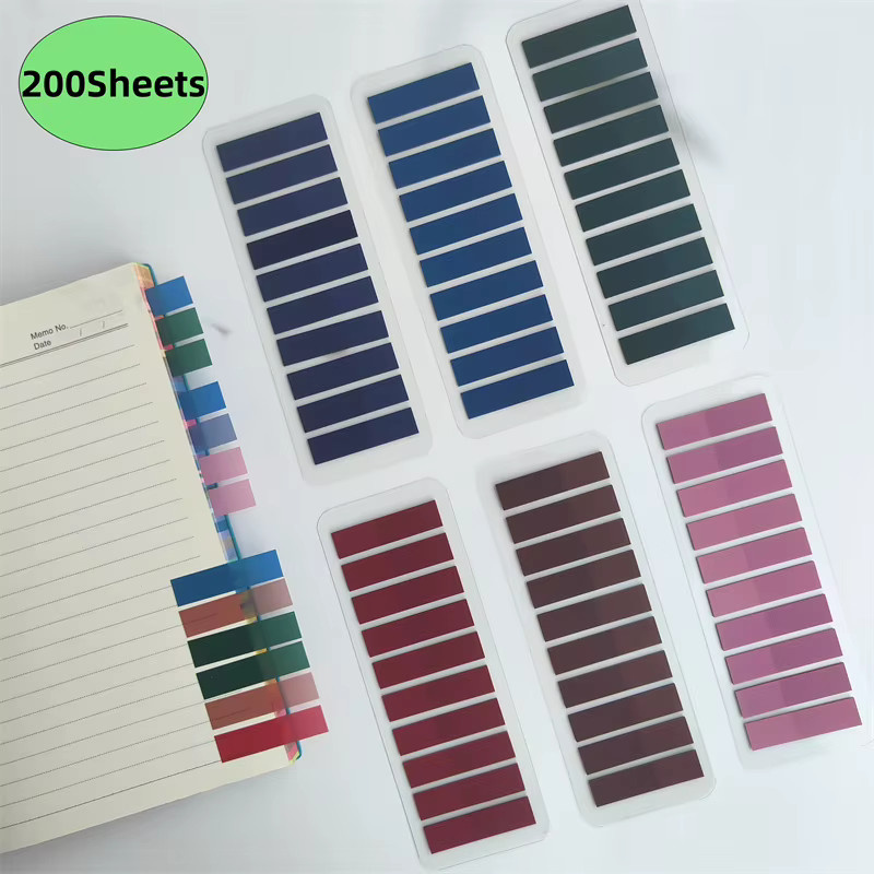 KindFuny 200 Stück transparente selbstklebende Index-Tabs in Multicolour für Schul- und Bürobedarf - Bild 3