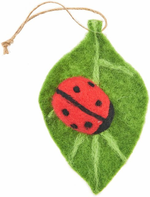 Rico Design Aufhänger Blatt mit Marienkäfer aus Filz zur Frühlings- und Osterdekoration - Bild 1