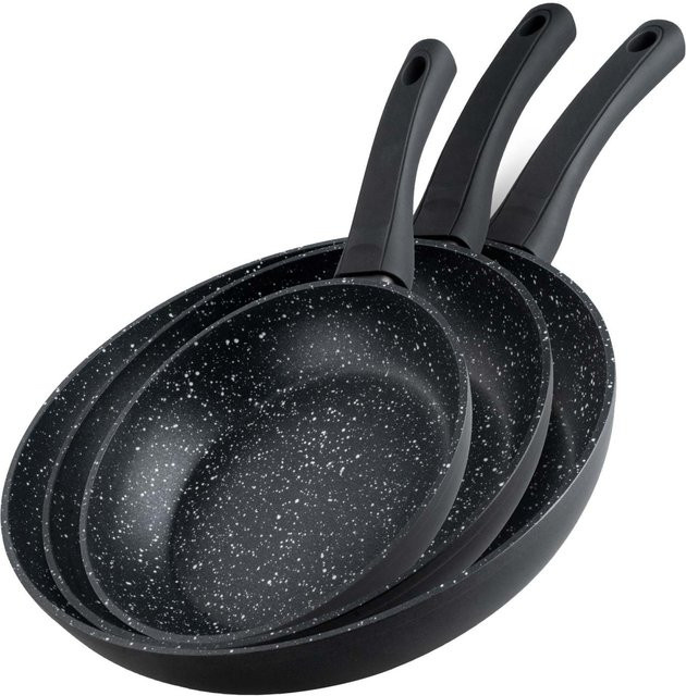 Fackelmann Pfannen-Set Marble, 3-teilig, Schwarz, Non-Stick Beschichtung aus Aluminium - Bild 1