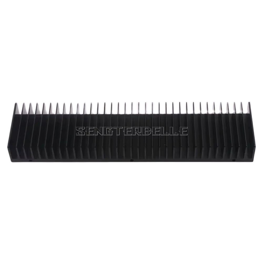 SENGTERBELLE E-Typ Vollaluminium Kühlkörper für Audio-Leistungsverstärker DIY Wärmeableitungsplatte, Schwarz, H x B x T: 25 x 24,6 x 6 cm - Bild 3