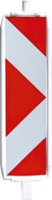 Schake Kunststoffbake Typ 60, rot/weiß, pfeilförmig, doppelseitig linksweisend, Stutzen unten 60 x 60 mm und oben Ø 42 mm - Bild 1
