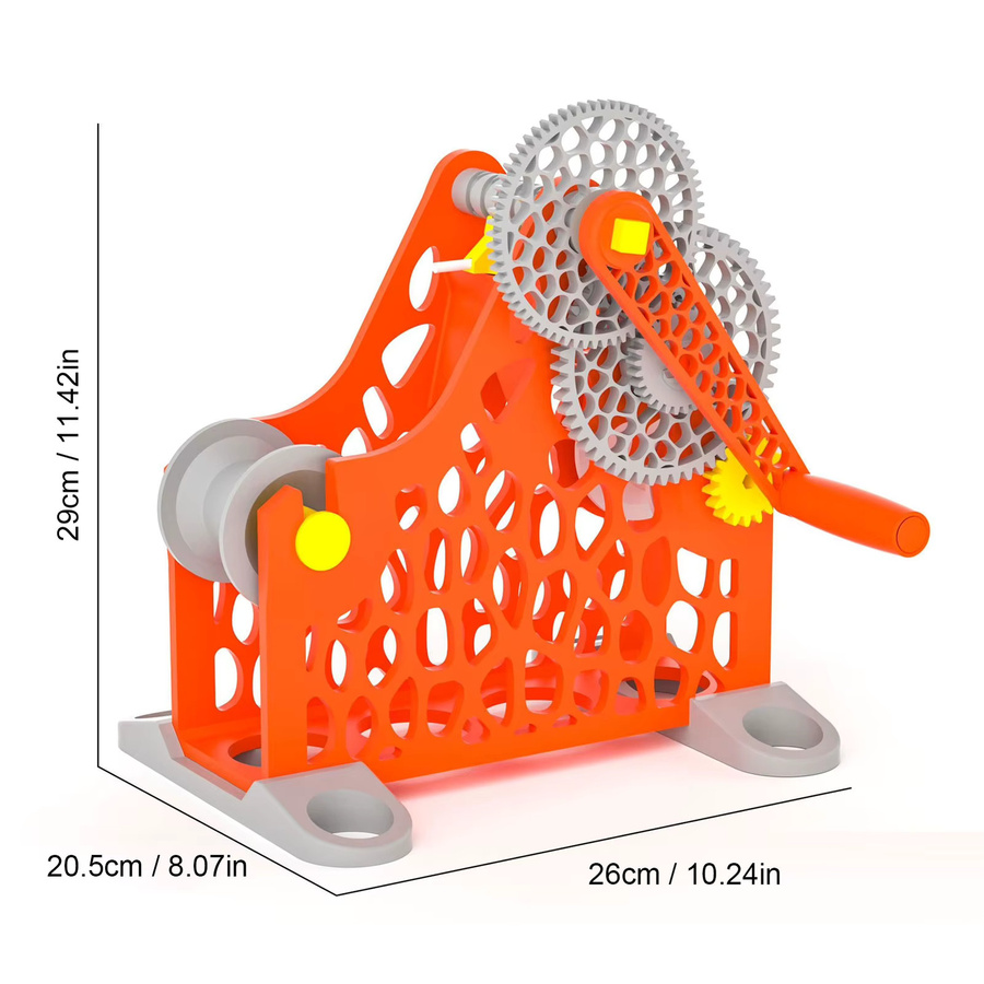Aibecy 3D-Drucker Filament-Aufwickler mit Handkurbel für 1kg Spulen, Modulares Design, Orange - Bild 2