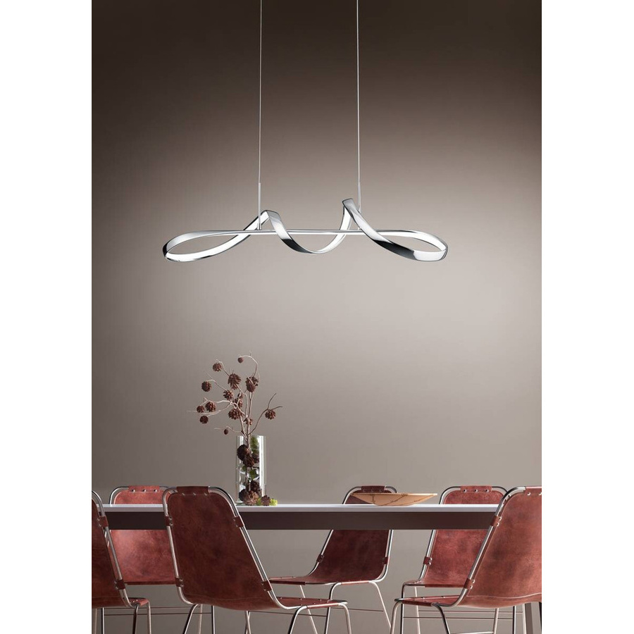 Reality LED Pendelleuchte Perugia Chrom Metall B/H/T: 81 x 150 x 46 cm - Bild 2