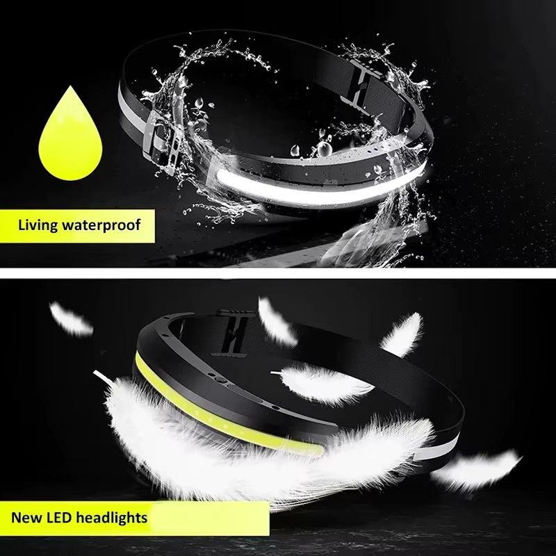 LONGRIVER COB-Stirnlampe mit USB-Ladefunktion, wiederaufladbare Outdoor-Camping-Leuchte mit 4 Beleuchtungsmodi und Rot/Weiß-Licht - Bild 4