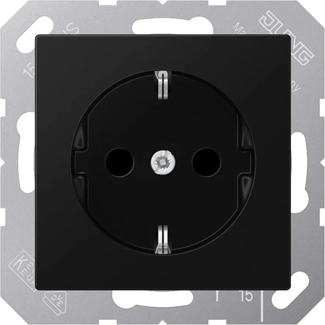 Jung Steckdose Schutzkontakt Safety+ 16 A 250 V Graphitschwarz Matt - Bild 1