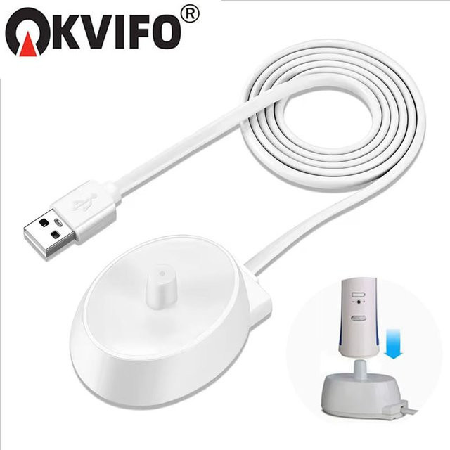KVIFO USB-Ladegerät für Oral B elektrische Zahnbürsten Serie 3, 4, 5, 6 und Pro 1000, 3000, 5000, wasserdichte induktive Ladestation in Weiß - Bild 1