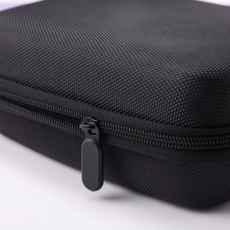 Tragbare Aufbewahrungstasche in Schwarz für Kopfhörer, Kabel und Gadgets mit Reißverschluss - Bild 2