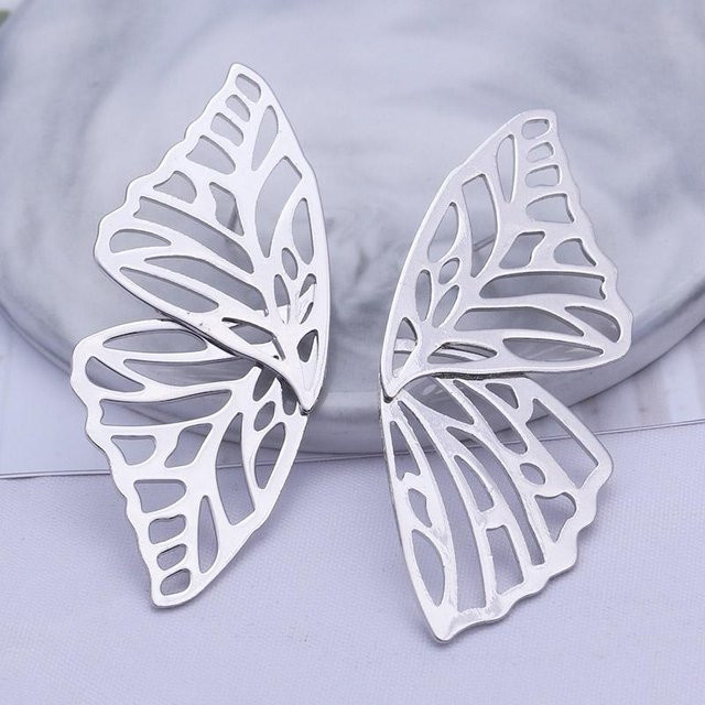 Steckohrringe Schmetterling, Zinklegierung, Silber, Damen - Bild 1