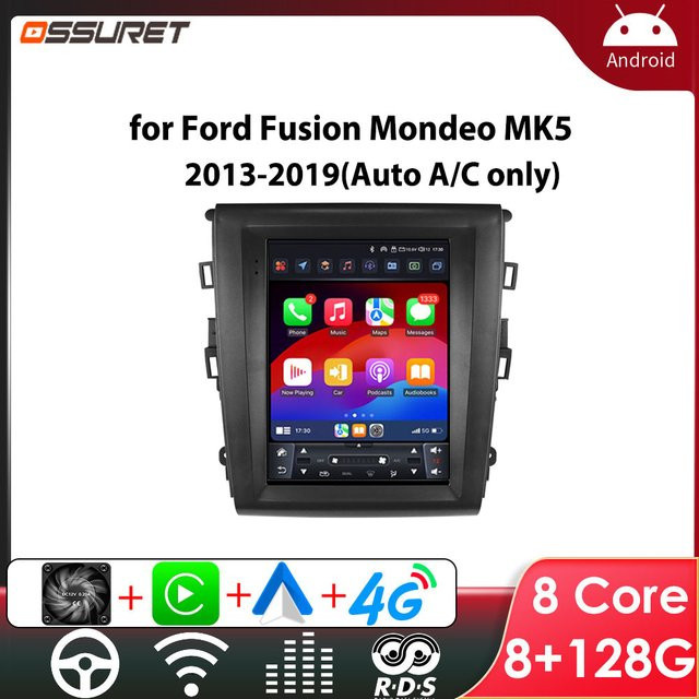 OSSURET Intelligentes Autoradio für Ford Fusion Mondeo MK5 2013–2019 mit 9,7 Zoll Display, Wireless CarPlay, Android Auto, 4G und WiFi in Schwarz - Bild 1