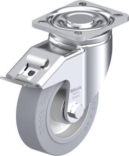 Blickle Lenkrolle LH-ALEV 125K-1-FI-SG mit Feststeller in Silber/Grau, Rad-Durchmesser: 125 mm, Tragfähigkeit: 250 kg - Bild 1
