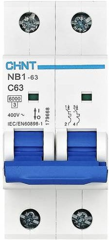 Chint NB1-63 Leitungsschutzschalter 2-polig 13A 6kA 240V/415V - Bild 1