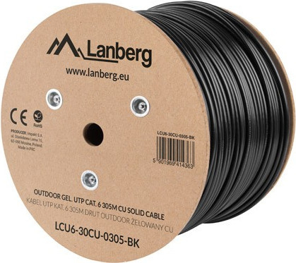 Lanberg Netzwerkkabel Cat6 U/UTP Schwarz 305 m - Bild 1