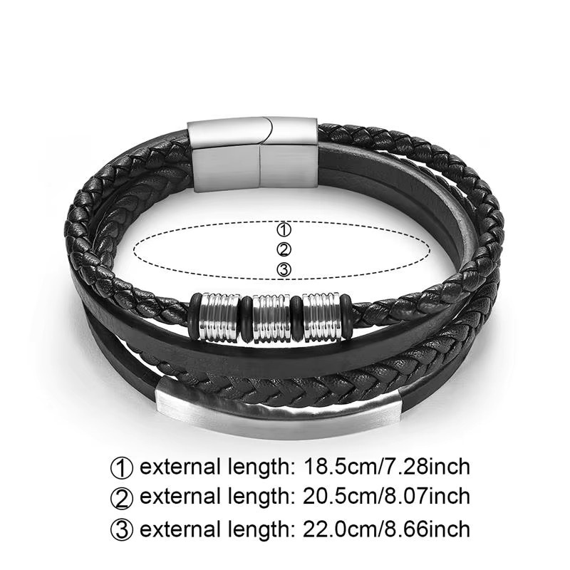 Jiayiqi Armband, Edelstahl, Schwarz, Herren - Bild 2