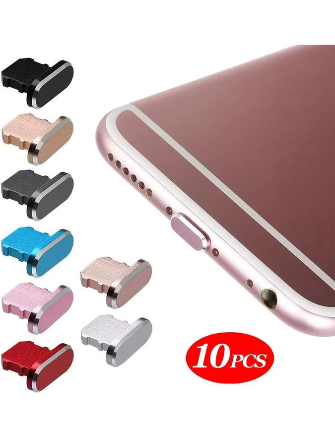 Anti-Staub-Stopfen aus Aluminiumlegierung für Apple iPhone, iPad und AirPods, Farbe: Silber - Bild 5