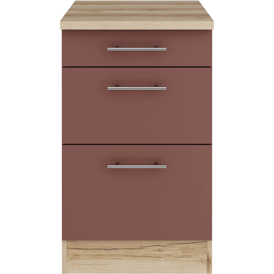 OPTIFIT Bari407 Küchen-Unterschrank in Rostrot mit modernem Design und melaminbeschichteter Qualitätsspanplatte, Breite: 50 cm - Bild 2