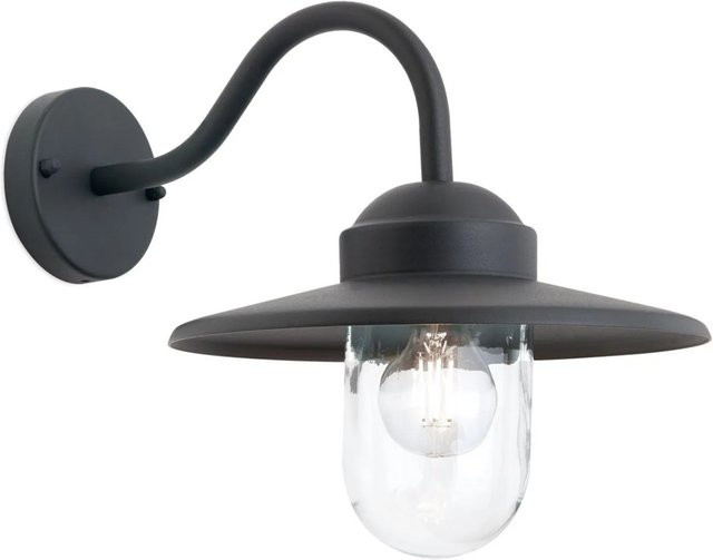 Orion Leuchten Außen Wandleuchte in Anthrazit mit Glaskuppel im Vintage-Stil, B: 30 cm, H: 38 cm, E27, IP44 - Bild 1