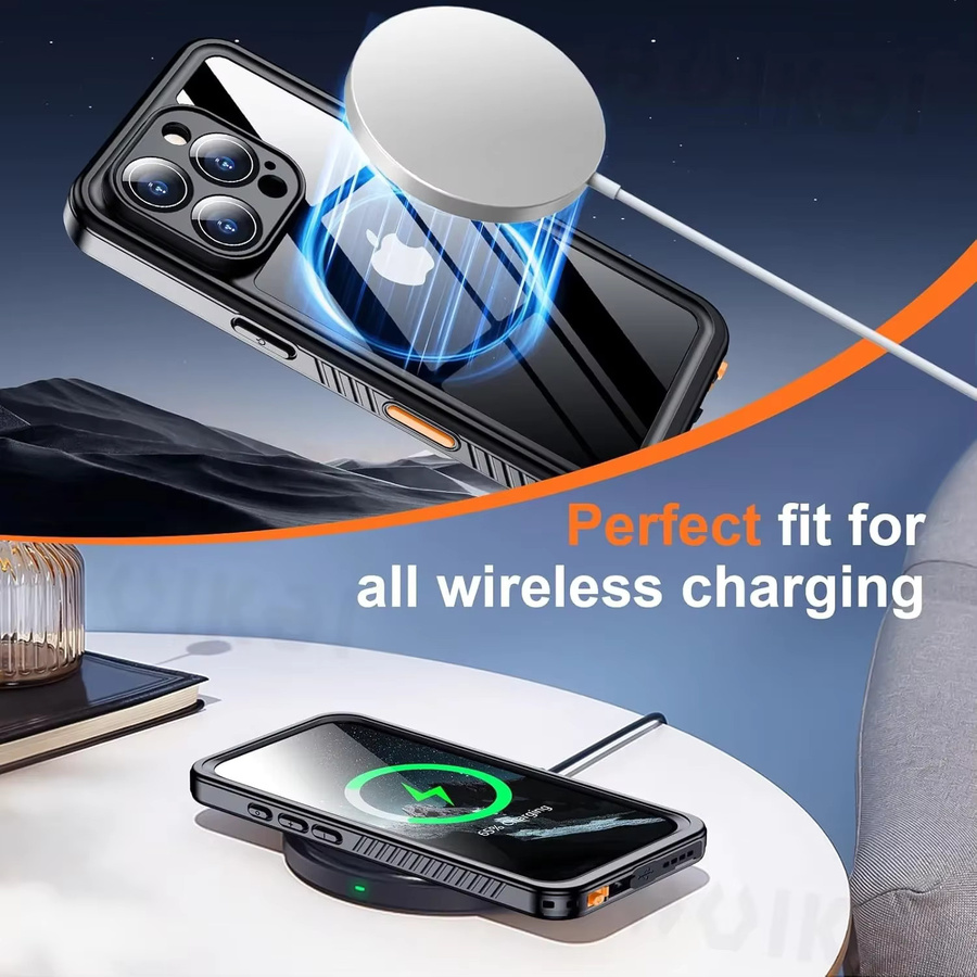 Wasserdichte Schutzhülle für iPhone 16 Pro Max, 15 Pro Max, 14 Pro Max und weitere Modelle mit IP68 Zertifizierung, Staubdichter Ganzkörper-Schutz, Farbe: Schwarz - Bild 4