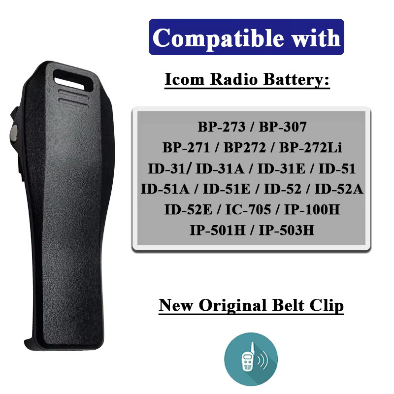 ICOM BP-272 Batteriegürtelclip in Schwarz kompatibel mit ID-31A ID-31E ID-51A IC-705 IP100H IP-501H Radios und MB-127 - Bild 6