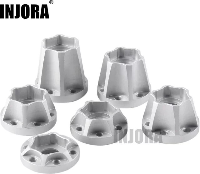 INJORA CNC Aluminium 12mm Rad Sechskantnabe, Metall, ab 14 Jahren - Bild 1